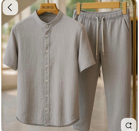 👕 طقم صيفي  (قميص وبنطلون) – الأناقة المريحة لليوميات والصيف